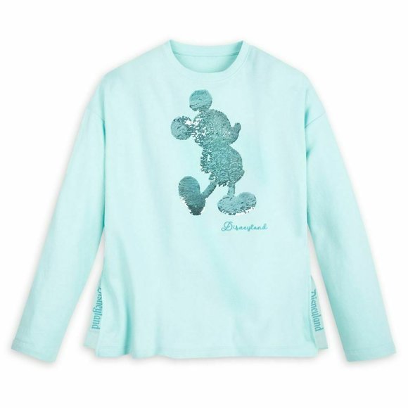 Disney Tops - Mickey Mouse Arendelle Aqua "Disneyland" Sequin Sweatshirt 2X